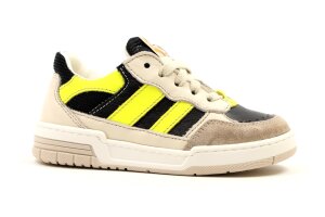 Ocra sneakers, zwart/fluogeel (maat 26-34)