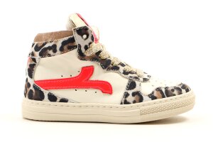 Rondinella basketters, wit/leopard (maat 24-35)
